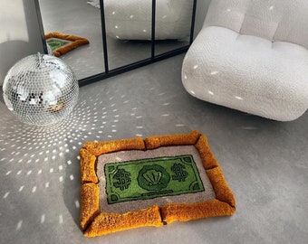 Handmade First Dollar Rug: 3D Cartoon Yarn Rug