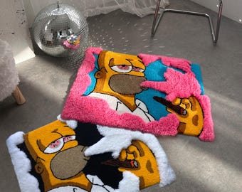 Cartoon Character Rug, Handmade Custom 3D Fluffy carpet