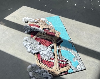 Handmade 3D Titan Rug: Anime Home Decor