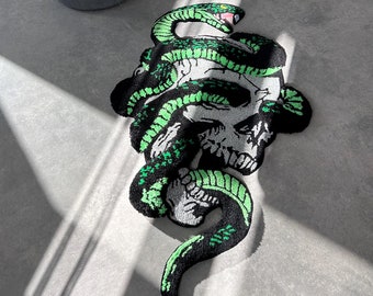 Handgemaakt 3D-getuft vloerkleed, slangenprint, custom design