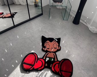 Astro Boy Rug: Handmade Anime Character Home Decor