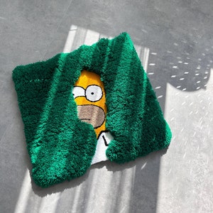 Tappeto nel cespuglio, tappeto dei cartoni animati, tappeto fatto a mano, tappeto dei personaggi dei cartoni animati, tappeto 3D personalizzato, idea regalo