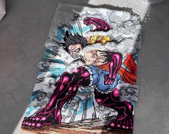 Handmade Anime Rug: Popular Pirate Character, Custom Yarn