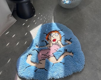 Handmade Cartoon Rug: Funny 3D Accent Rug