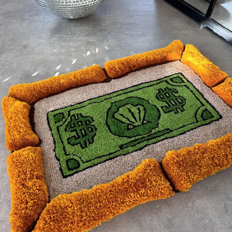 Handmade First Dollar Rug: 3D Cartoon Yarn Rug - Etsy