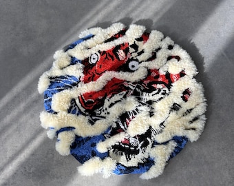 Tijger in de cloud-tapijt, pluizig dierentapijt, handgemaakt op maat 3D, woondecoratie