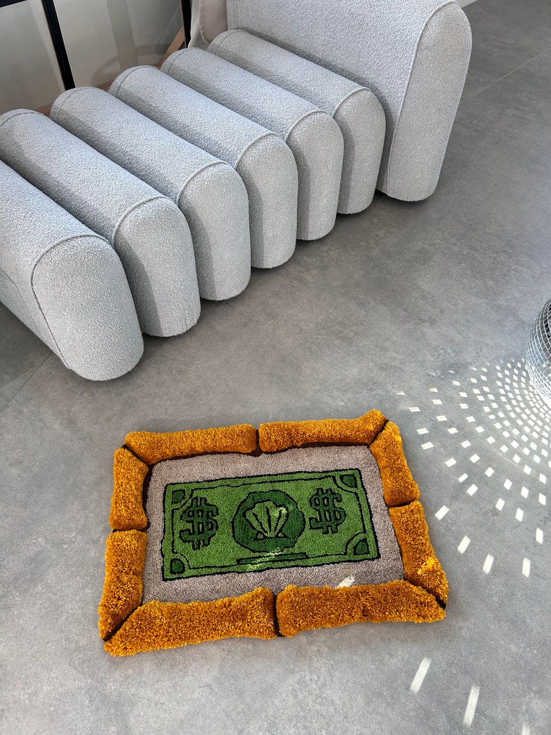 Handmade First Dollar Rug: 3D Cartoon Yarn Rug - Etsy