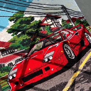 Sport Car Rug, Retro Car Rug, Tufted Soft Rug, Handmade Custom Gift - Etsy