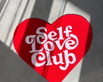 Handmade Heart Rug, Tufted carpet, Self Love Club Decor