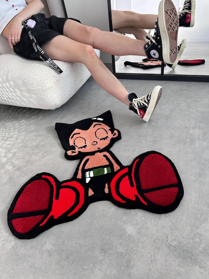 Astro Boy Rug: Handmade Anime Character Home Decor - Etsy
