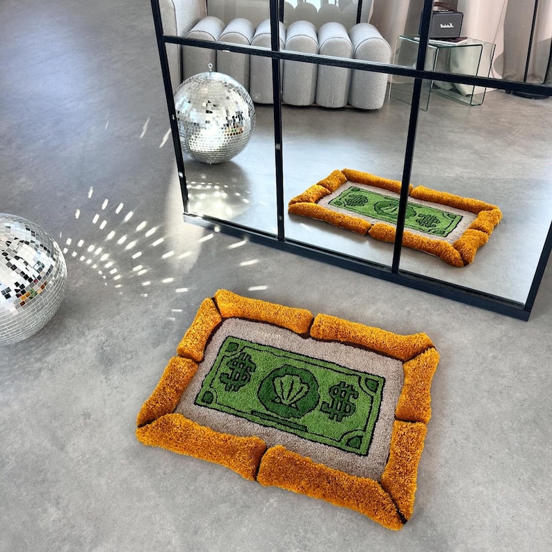 Handmade First Dollar Rug: 3D Cartoon Yarn Rug - Etsy