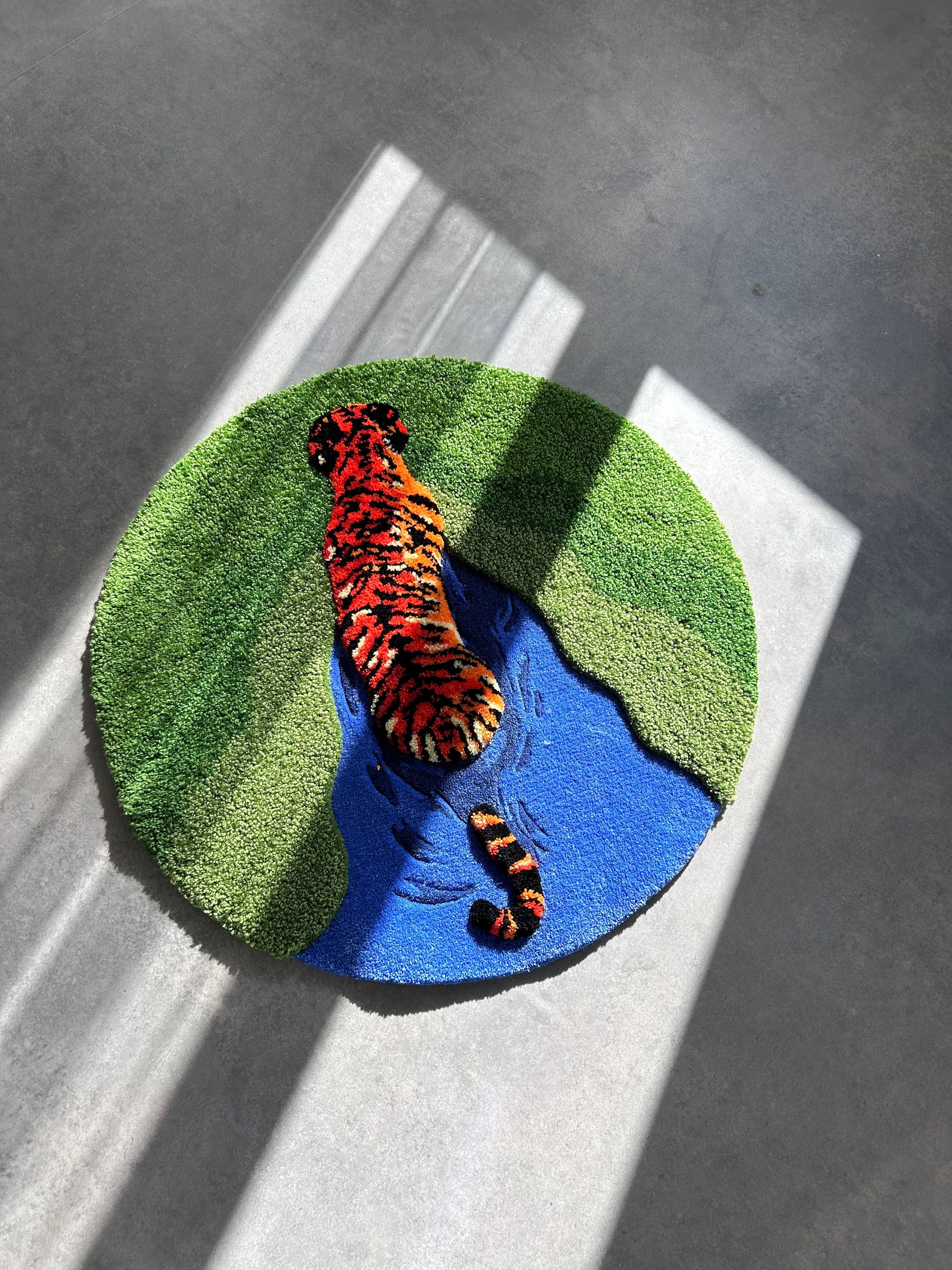 Handgemaakt 3D-tijgertapijt: pluizig dierlijk woondecoratie
