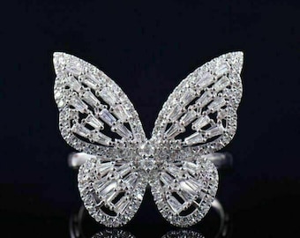 Vlinderring met zirkonia: bruidscocktailsieraden