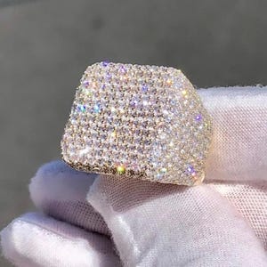 Men's Office Wear Ring, Pave Set Round Cut Moissanite Diamond Ring, Gift For Father, Engagement Groom Ring, Wedding Ring, Gift For Husband