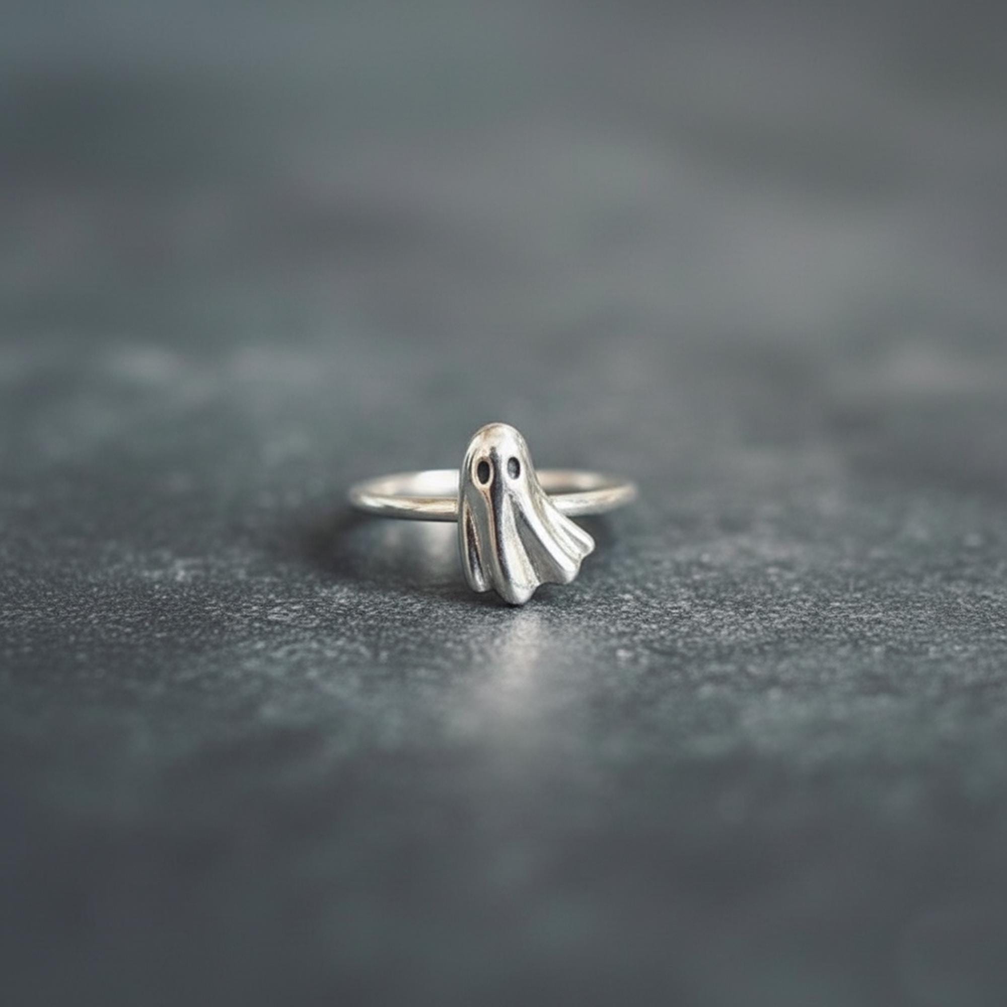 3D Halloween Ghost Ring in 14K Gold, Cute Spooky Ghost Ring, October ...
