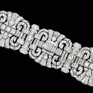 Circa 1935 Art Deco Wide Bracelet, Wedding Bracelet For Women, Round & Baguette CZ Stone Edwardian Bracelet, 925 Silver Party Wear Bracelet