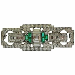 Multi Shape CZ Stone Vintage Style Brooch Pin, Antique Art Deco Edwardian Brooch, 925 Silver Brooch For Men-Women, Anniversary Gift Brooch