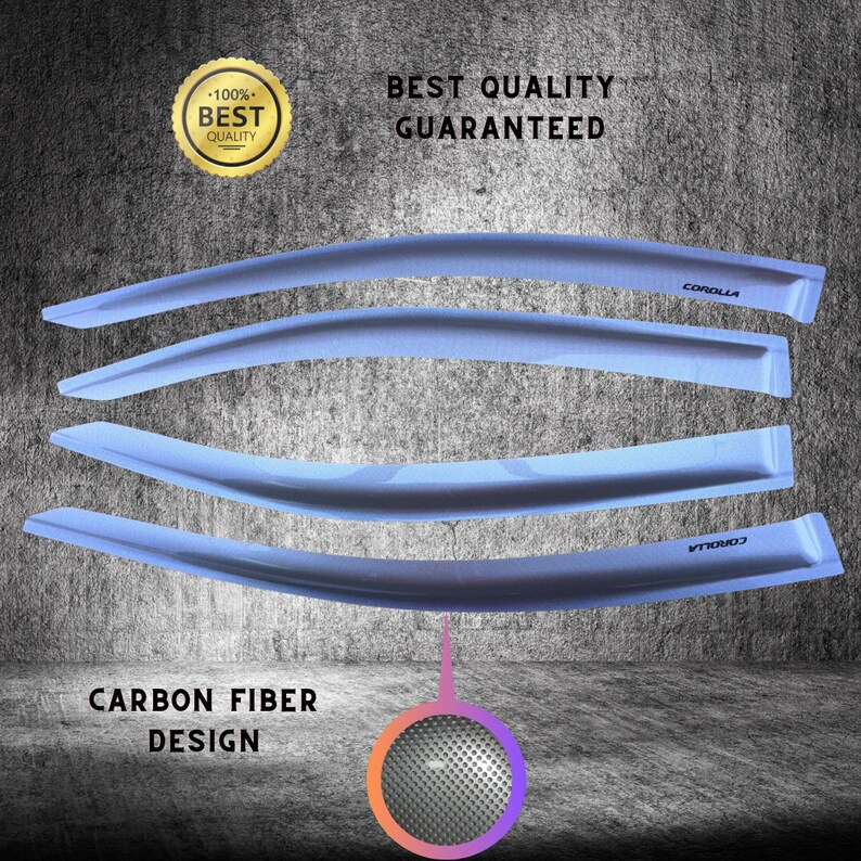 2020-2024 Corolla Window Visors In-Channel Window Deflectors For Toyota Corolla 2020-2024 - 4 Piece Rain Guards & Vent Visors - Foto 11