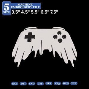 Gaming Controller Embroidery Design, Gamer Machine Embroidery File, Instant Download