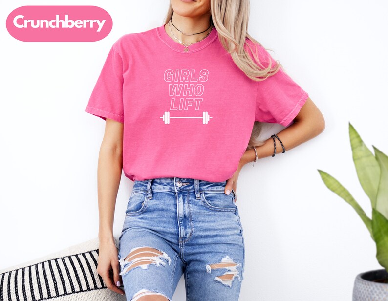 T-shirt för tjejer som lyfter, gymtröja för starka kvinnor, motivationskläder för träning, fritidskläder, bomull bild 5