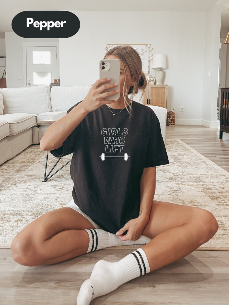 T-shirt för tjejer som lyfter, gymtröja för starka kvinnor, motivationskläder för träning, fritidskläder, bomull bild 1