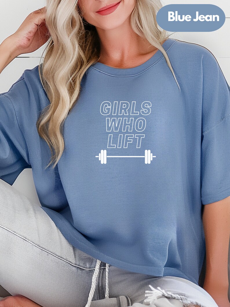 T-shirt för tjejer som lyfter, gymtröja för starka kvinnor, motivationskläder för träning, fritidskläder, bomull bild 3