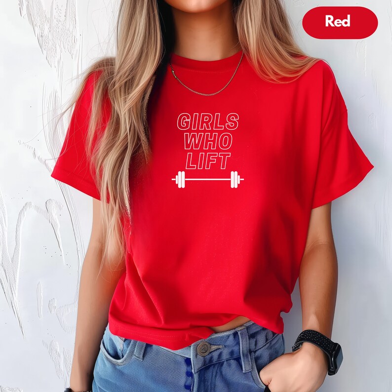 T-shirt för tjejer som lyfter, gymtröja för starka kvinnor, motivationskläder för träning, fritidskläder, bomull bild 7