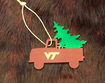 Virginia Tech Truck Ornament Set