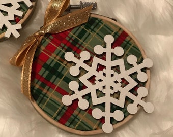 Plaid Embroidery Hoop Ornament