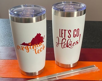 20 oz. Virginia Tech White Powder Coated Tumbler