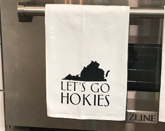 Virginia Tech Let's Go Hokies Tea Towel Dish Cloth