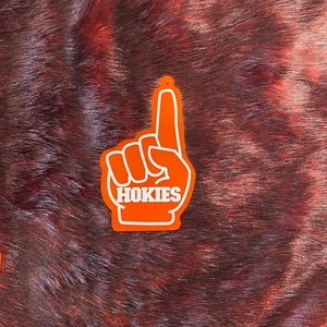 Virginia Tech Fan Finger Orange Christmas Ornament
