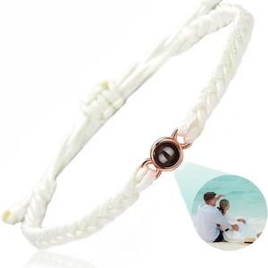 Photo Projection Bracelet, Circle Picture Bracelet, Custom Wristband, Personalized Bracelet Gift for Valentine, Photo Jewelry for Her/Him
