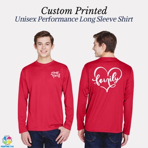 Custom Front and Back Long Sleeve Shirt Personalized Long Sleeve Customize Shirt Personalized Shirt Unisex Long Sleeve Gift Your Text Here