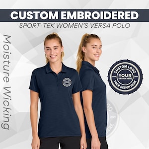 Custom Embroidered Womens Dri-fit Polo Versa Polo, Personalized Business Logo Gifts, Company Polo Shirt, Moisture Wicking Golf Polo Shirt