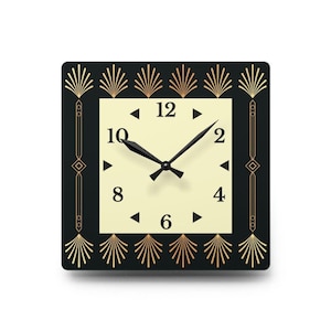 Elegant Art Deco Acrylic Wall Clock, Home Decor, Modern Wall Clock, Timeless Design, Housewarming Gift for Him or Her, Vintage Style
