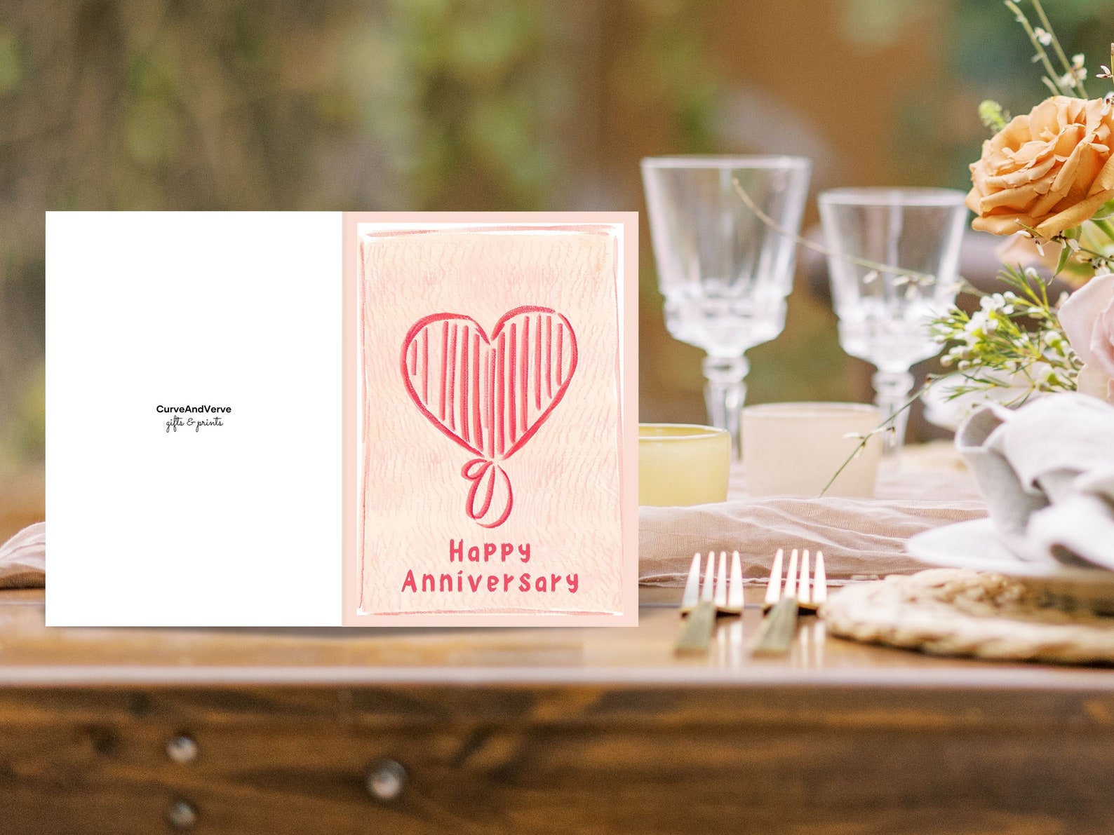 Personalized Happy Anniversary Card for Couples Minimalist Greeting ...