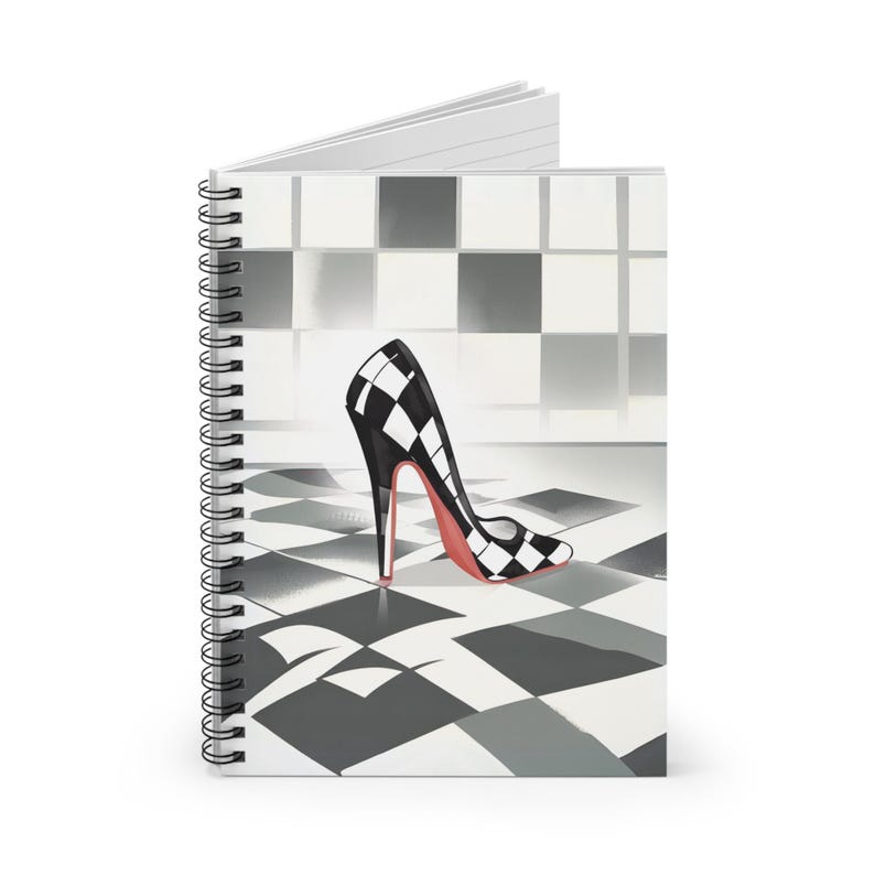 Checkered Print Spiral Notebook Stylish & Functional Journal for School