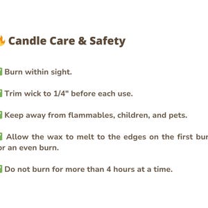 Candle Care & Safety instructions for Capricorn Energy Candle, promoting safe and optimal use.