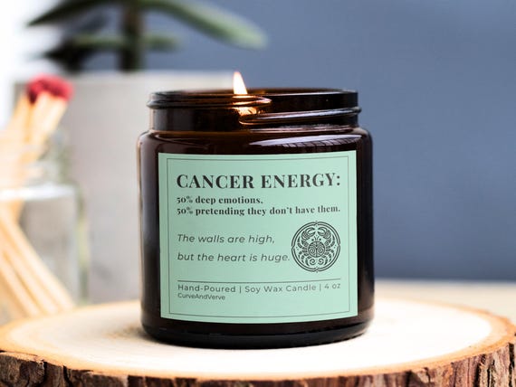 Cancer Zodiac Candle, Funny Horoscope Gift, Astrology Lover’s Soy Candle, Unique Cancer Birthday Gift, Home Decor, Relaxation