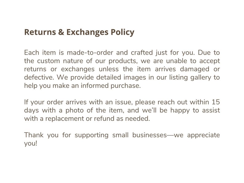 Returns & Exchanges Policy for Capricorn Energy Candle, detailing the made-to-order policy and guidelines for replacements.