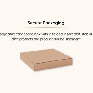 A recyclable cardboard box with a folded insert designed to stabilize and protect the clock during shipment.