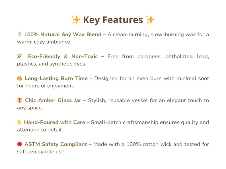 Key Features of Cancer Zodiac Candle: 100% natural soy wax, eco-friendly, hand-poured in small batches, long-lasting burn time, chic amber glass jar, ASTM safety compliant.