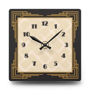 Elegant Geometric Acrylic Wall Clock | Modern Home Decor, Minimalist Clock, Art Deco Style, Gift for Her, Living Room Accent