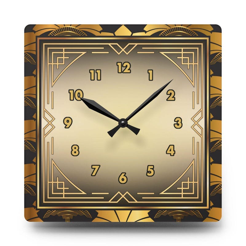 Square Clock Annotation Square Art Chic - Etsy
