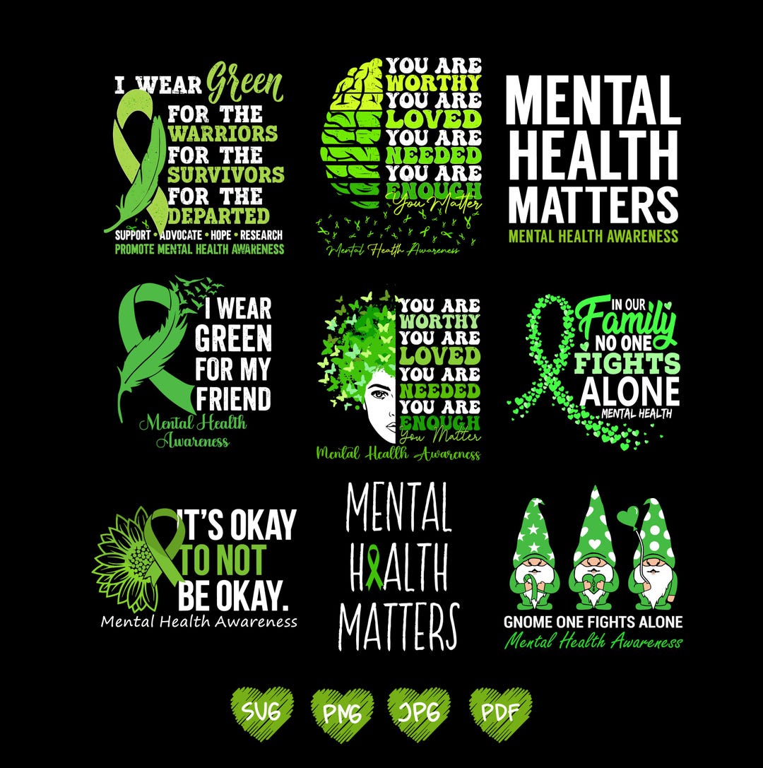 Mental Health Matters Png Svg Bundle, Mental Health Awareness Png ...
