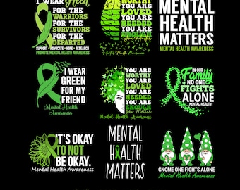 Mental Health Matters Png Svg Bundle, Mental Health Awareness Png, Women Mental Health Png, Anxiety Awareness Png, Inspirational Designs