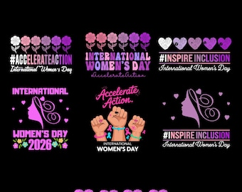 International Women's Day Bundle svg png , Women's Day 2026 svg, 8 march Women's Day Gift, March 8 Women's Day Quotes Design, Strong Women