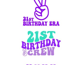 21 and thriving svg png | retro 21st birthday design | girl’s 21st birthday era svg png
