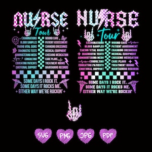 Retro Nurse Tour Svg png, Trendy Nurse Life Png, Some Days I Rock it png, Cool Nurse Gift, Halloween Nurse Shirt, Nurse stuff Svg Png.
